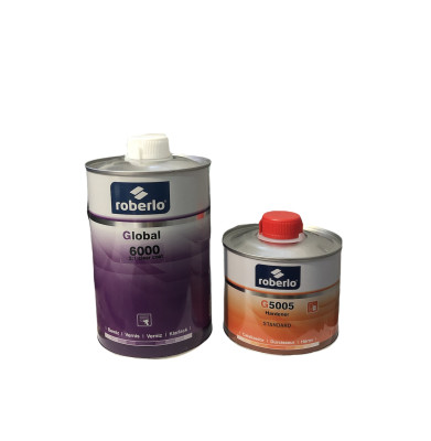 Roberlo GLOBAL Лак 6000 2К 1л+ отв.стандартный G5005 0,5л