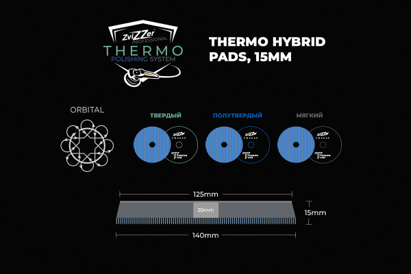 140/15/125 - ZviZZer THERMO HYBRID 15 мм (DA) - гибридный круг, твердый интерфейс (зеленый)