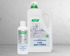 Гель для стирки 2в1 с пятиновыводителем для сильнозагрязненный тканей 1л SHIMA HOME SENSITIVE #1&quot;