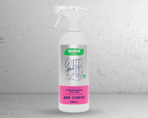 Парфюмированный очиститель органических загрязнений 1л SHIMA HOME "GLASS & MIRROR CLEANER"