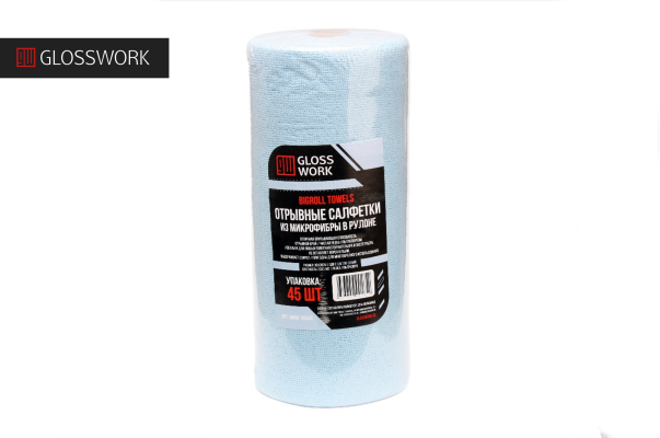Отрывные рулонные салфетки-45 штук, цвет светло-синий. GLOSSWORK