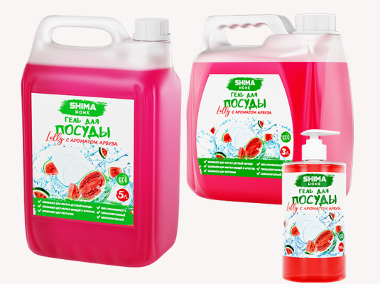 Гель для мытья посуды с ароматом арбуза 3л. SHIMA HOME "LOLLY" АРБУЗ