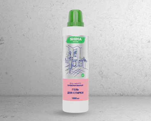 Парфюмированный гель для стирки универсальный с добавлением соды 1л. CHERRY SMOKE