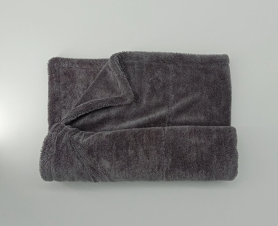 Полотенце двухсторонее из микрофибры для сушки 50*80см серое 1400GSM. Ewocar