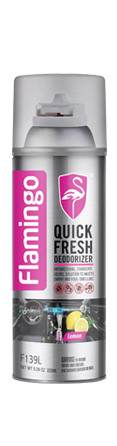 Парфюмировынный очиститель кондиционера лимон 220мл. Quick Fresh Deodorizer. Flamingo