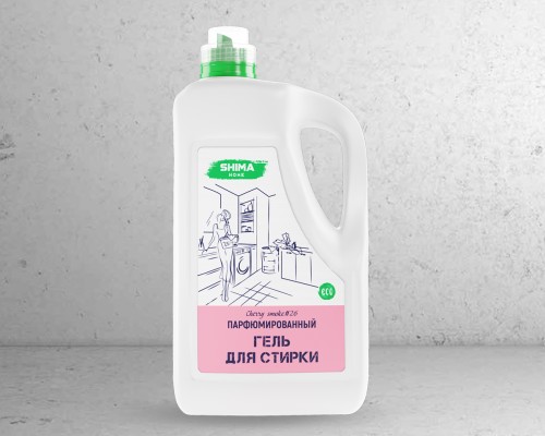 Парфюмированный гель для стирки универсальный с добавлением соды 5л. CHERRY SMOKE. SHIMA HOME
